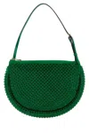 Jw Anderson Women Green Suede Bumper-moon Shoulder Bag In Green