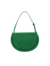 Jw Anderson Women Green Suede Bumper-moon Shoulder Bag In Green