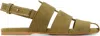 Jw Anderson Green Suede Fisherman Sandals In 526 Lime
