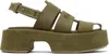 Jw Anderson Green Suede Platform Fisherman Sandals In 526 Lime