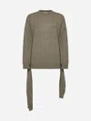 JW ANDERSON GREEN TIE-FRONT SWEATER