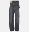 Jw Anderson Signature Logo Twisted Workwear Jeans In Grey