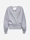 Jw Anderson Grey Cotton Wrap Sweatshirt