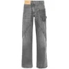 Jw Anderson Twisted Workwear Jeans In Gray