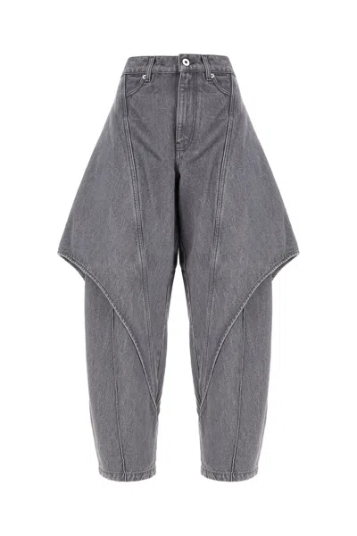 Jw Anderson Grey Denim Jeans In Gray