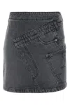 Jw Anderson Grey Denim Miniskirt
