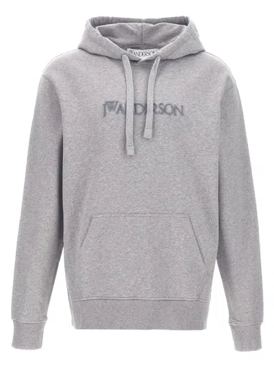 JW ANDERSON GREY LOGO EMBROIDERY SWEATSHIRT