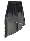 Jw Anderson Asymmetric Degrade Stud High-low Denim Skirt In Grey
