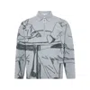 Jw Anderson Half-zip Illustration Sweatshirt In Gray