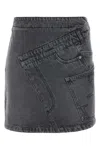 Jw Anderson Grey Denim Miniskirt In Grey