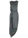 Jw Anderson Grey Wool Blend Dress Women In Gray