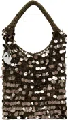 Jw Anderson Gunmetal Sequin Hobo Shoulder Bag In 975 Gunmetal