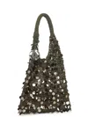 Jw Anderson W Anderson Womens Sequin Woven Hobo Bag Gunmetal