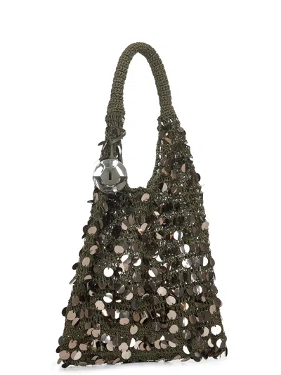 JW ANDERSON GUNMETAL SEQUIN HOBO SHOULDER BAG