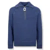 Jw Anderson Half-zip Collared Sweater In Blue