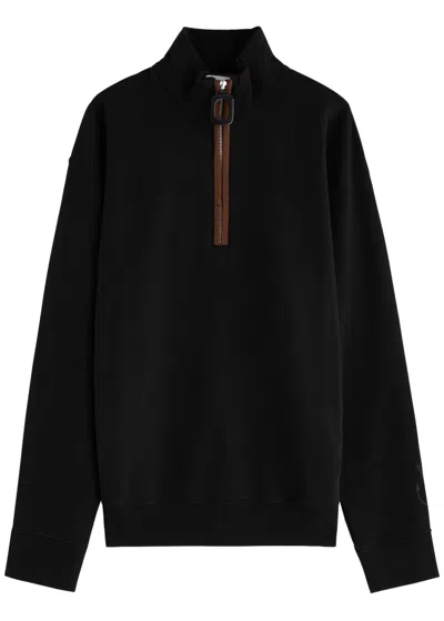 Jw Anderson Half-zip Cotton Sweatshirt In Black