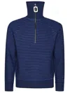 Jw Anderson Half Zip Jumper In Blue