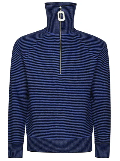 Jw Anderson Half Zip Jumper In Blue