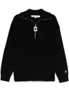 Jw Anderson J. W. Anderson High Neck Jacket With Distinctive Logo Print In Black