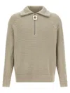 Jw Anderson Half Zip Sweater Sweaters And Cardigans Multicolor In Brown