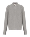 Jw Anderson Jwa Cotton Blend Half Zip Sweater In Gray