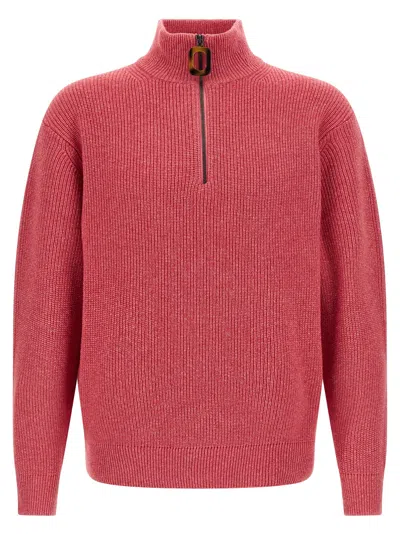 Jw Anderson Half-zip Sweater Sweaters And Cardigans Pink In Red