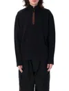 Jw Anderson Black Sweatshirt With Front Zip And Embroidered Logo On The Sleeve In Cotton Man