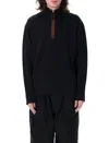 Jw Anderson Black Sweatshirt With Front Zip And Embroidered Logo On The Sleeve In Cotton Man In Black