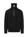 Jw Anderson Half Zipper Shirt In Black