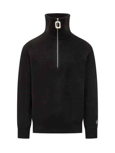 Jw Anderson Half Zipper Jumper In Black