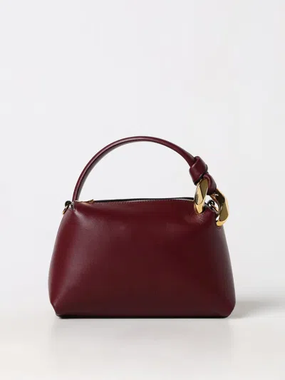 Jw Anderson Small Corner Tote Bag In Burgundy
