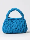 Jw Anderson Blue Cable Knit Bag In Gnawed Blue