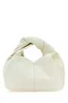 Jw Anderson Ivory Leather Mini Twister Hobo Handbag In White