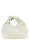 Jw Anderson Ivory Leather Mini Twister Hobo Handbag In White