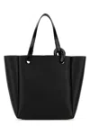 Jw Anderson Leather Corner Shopping Bag With Structured Silhouette In Black
