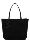 Jw Anderson Puffy Anchor Shopping Bag With Top Handles In Black