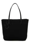 Jw Anderson Puffy Anchor Shopping Bag With Top Handles In Black