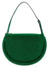 Jw Anderson Women Green Suede Bumper-moon Shoulder Bag In Green