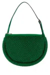 Jw Anderson Women Green Suede Bumper-moon Shoulder Bag In Green