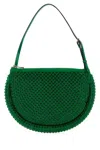Jw Anderson Women Green Suede Bumper-moon Shoulder Bag In Green