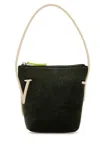 Jw Anderson Mini Anchor Hobo - Chenille Top Handle Bag In Green