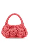 Jw Anderson Fuchsia Raffia Small Cable Handbag In Pink