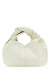 Jw Anderson Ivory Leather Mini Twister Hobo Handbag In White