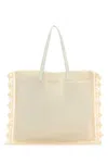 Jw Anderson Ivory Crochet Shopping Bag In White