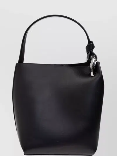Jw Anderson Hardware Handle Smooth Shoulder Bag In Black