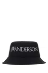 Jw Anderson Logo-embroidered Tonal-stitching Bucket Hat In Black