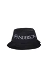 Jw Anderson J. W.anderson Solid Color Bucket Hat With Embroidered Logo In Black