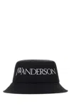 Jw Anderson Logo-embroidered Tonal-stitching Bucket Hat In Black