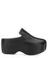 Jw Anderson Leather Slide Platform Clogs In Black