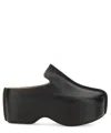 Jw Anderson Leather Slide Platform Clogs In Black